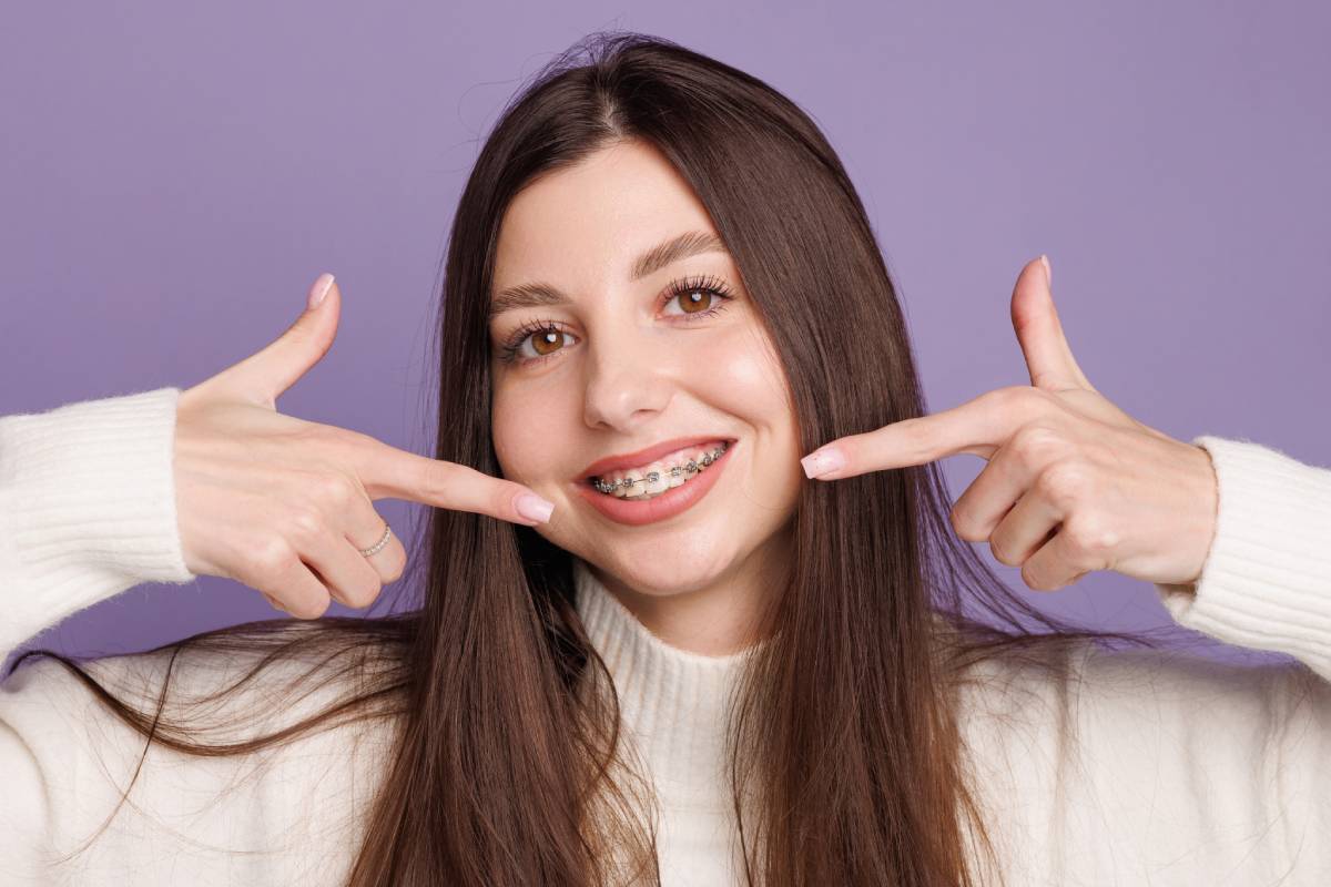 portrait of a girl with braces.
